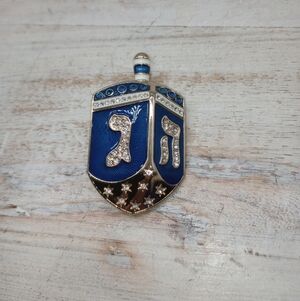 Dreidel Pin With Stone Accents